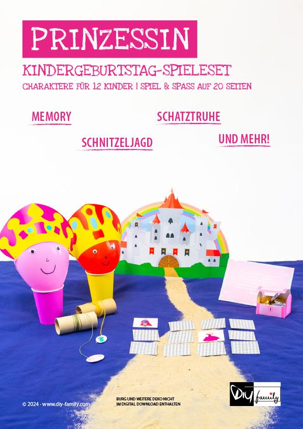 Kindergeburtstag-Spieleset Prinzessin