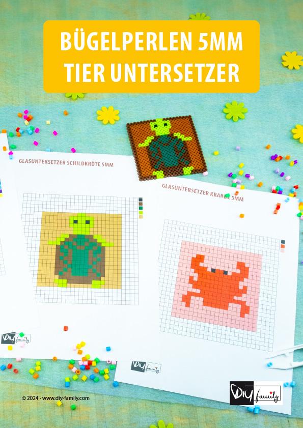 Bügelperlen Tier Untersetzer Midi 5 mm